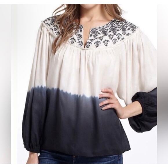 Tops - 🌟ANTHROPOLOGIE FLOREAT Dip dyed ombré and embroidered tunic